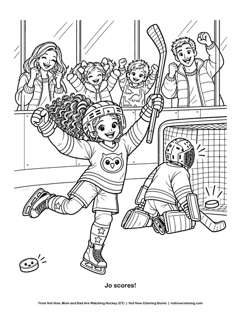 Coloring page: Jo scores!